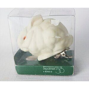 Vintage Dept 56 Clip On Snowbabies Bunny Rabbit White